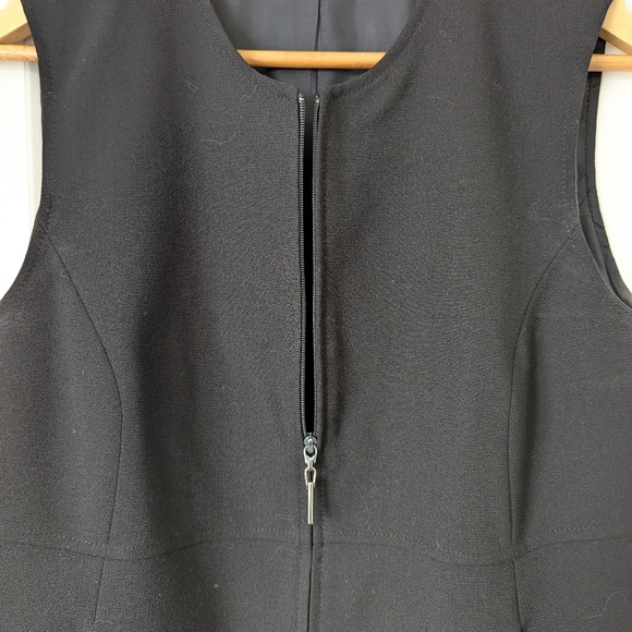 Black Wool Fitted Zip Vest With Pockets Size 10 - Picture 3 of 9